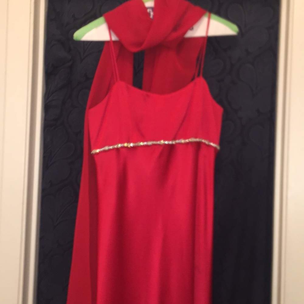 Formal Red Satin dress. Size 4.